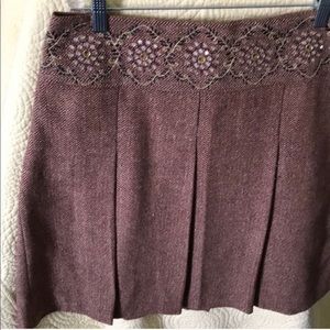 Tweed wool blend brown skirt
